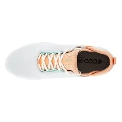ECCO Ladies Golf Cool Pro Shoes White Peach Nectar -ECCO Footwear Oasis P 125123ECCOSHOESWHITEPEACHNECTAR60261LADIES 3 L
